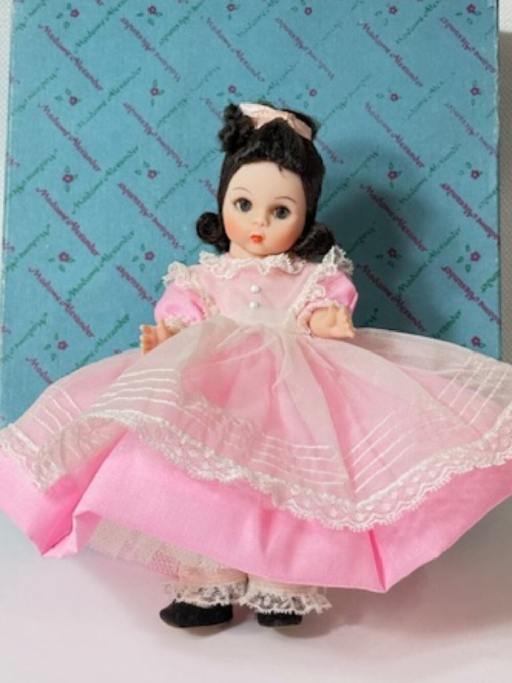Madame Alexander restrung 8" Beth doll with stand